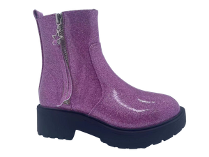 Botas antideslizantes de PU brillantes y elegantes para niñas