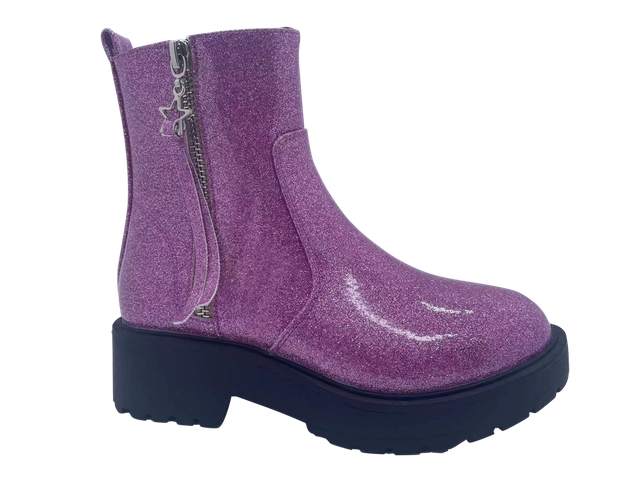 Botas antideslizantes de PU brillantes y elegantes para niñas