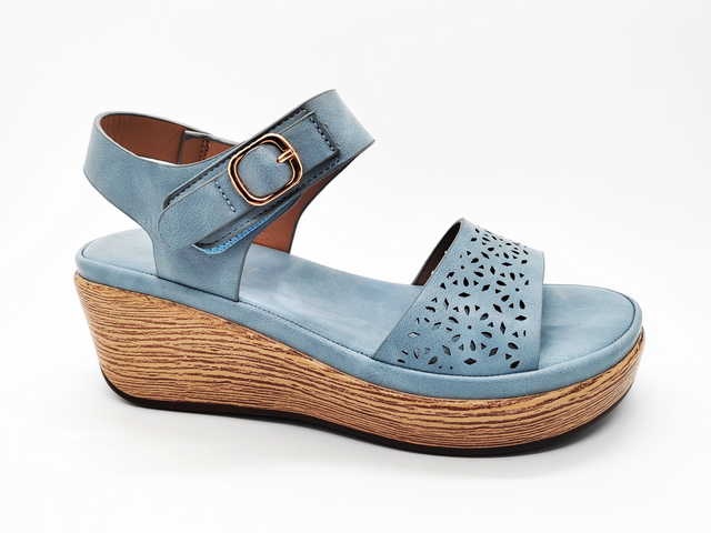 Sandalias de mujer frescas y transpirables con aumento de altura azul