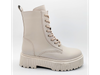 Botas Señora Beige De Diseño Vanguardista Y Suela Alta