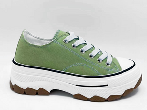 Zapatos cómodos de mujer, elegantes, de corte bajo, ligeros, de alta calidad, moldeados por inyección, verdes.