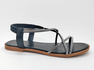 Sandalias de mujer joven y discreta de color elegante azul marino