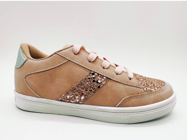 Zapatos de ocio para niña, ligeros, antideslizantes, planos con lentejuelas