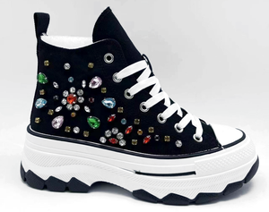 Zapatos cómodos de mujer antideslizantes de corte alto, duraderos, de alta calidad y con inyección negra