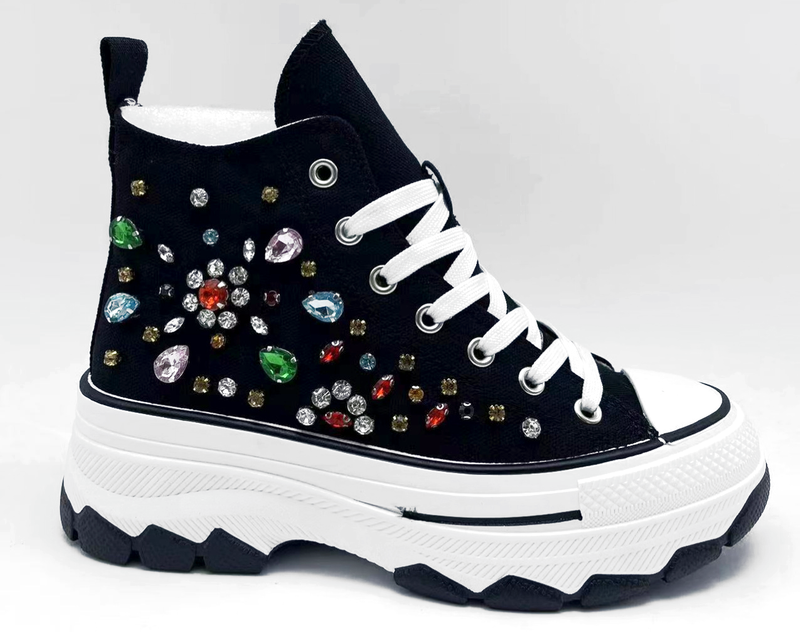 Zapatos cómodos de mujer antideslizantes de corte alto, duraderos, de alta calidad y con inyección negra