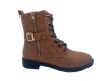 Botas marrones únicas de PU para niñas con cremallera
